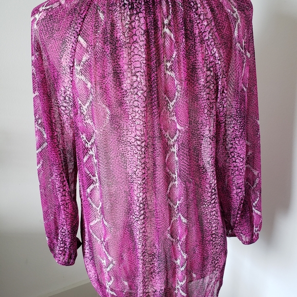 NWOT  I.N.C international concepts sheer pink blouse size L - Picture 5 of 8